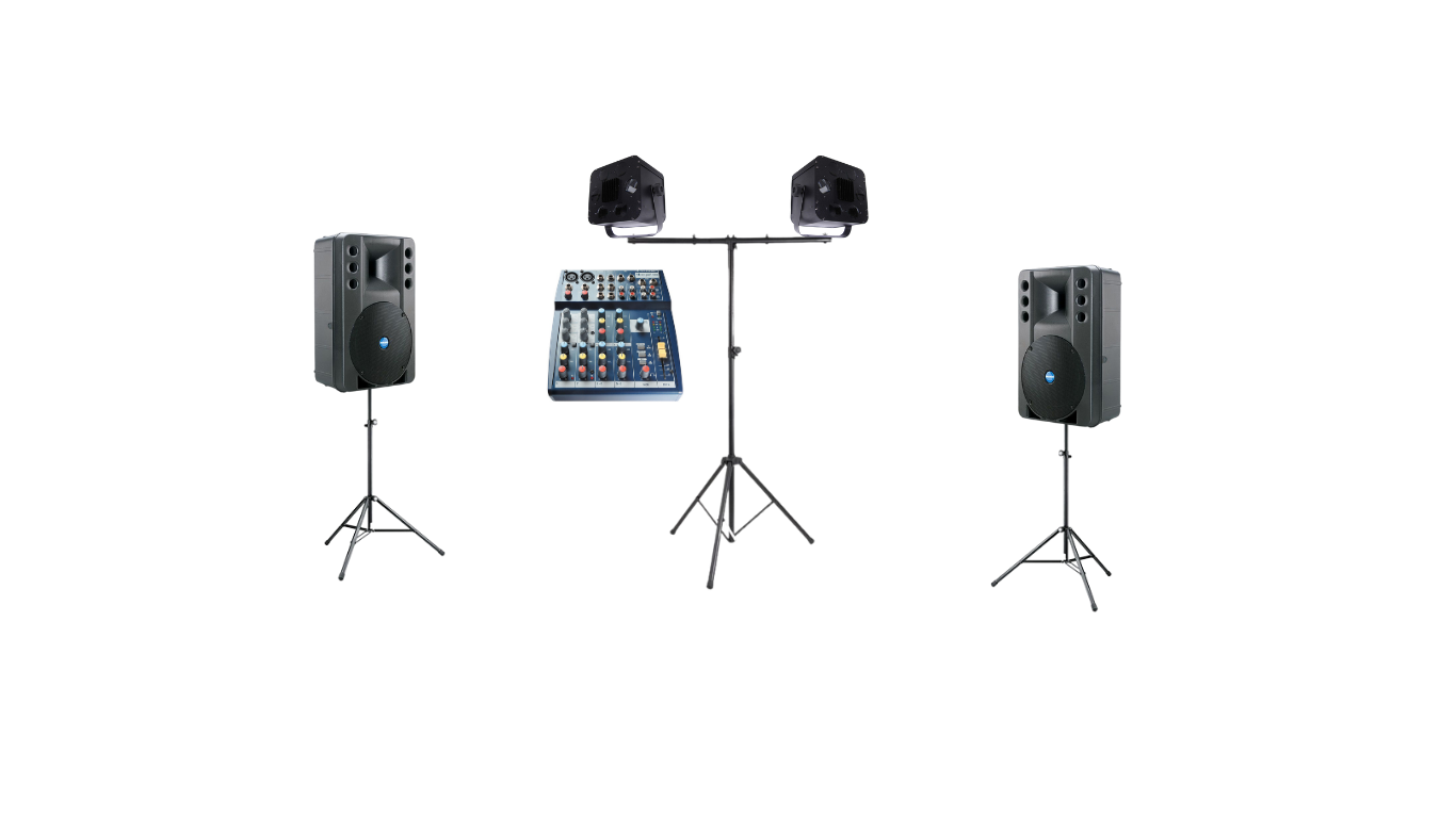 Mini šventės komplektas (Garsas + Apšvietimas)